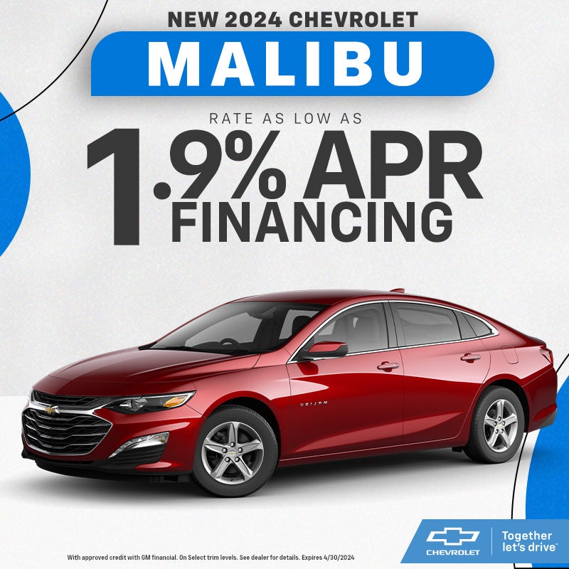 2024 Chevrolet Malibu rates as low as 1.9%