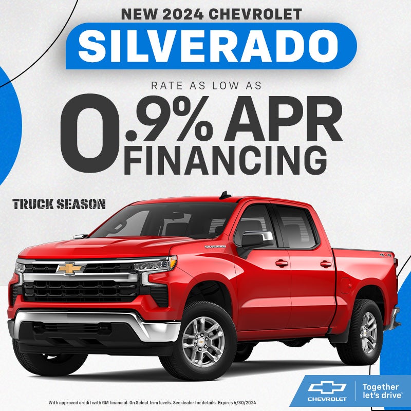 2024 Chevrolet Silverado rates as low as 0.9%